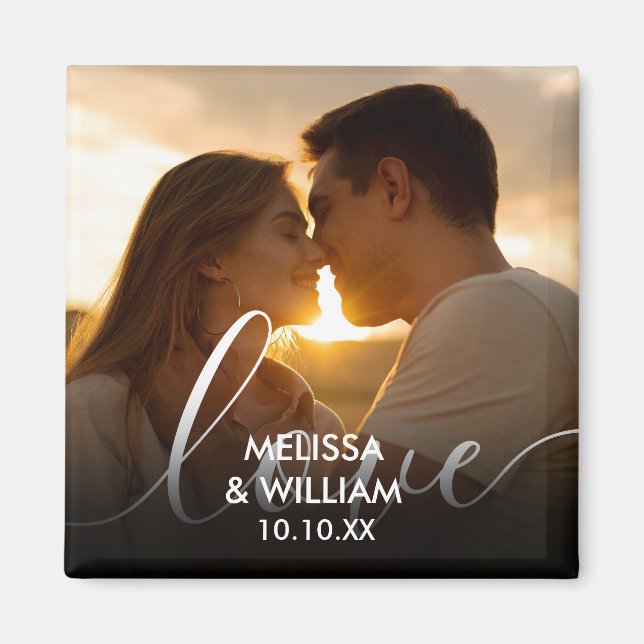 Personalised Name And Date Photo Magnet (Front)