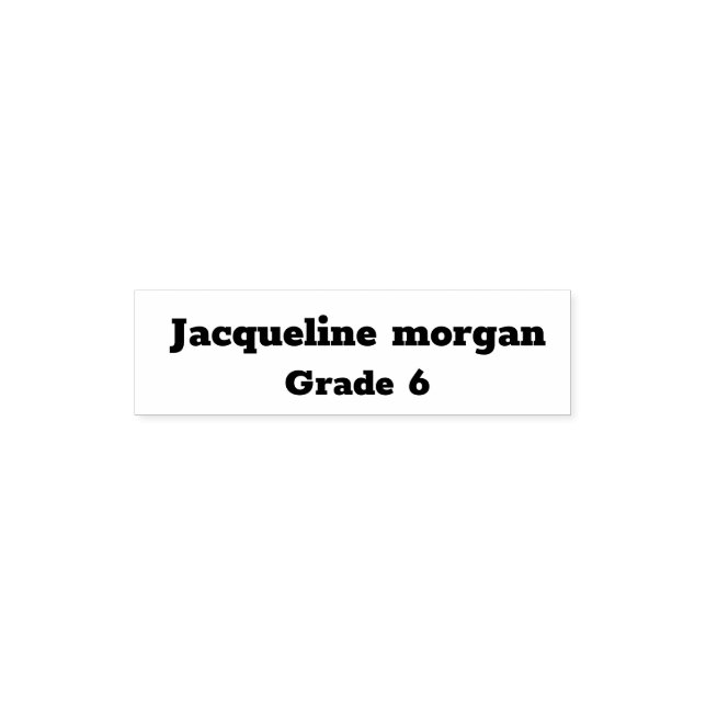 Personalised name and grade  self-inking stamp (Design)