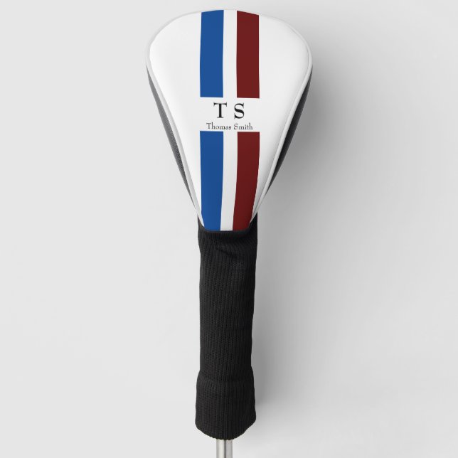 Personalised name and initial   golf head cover (Front)