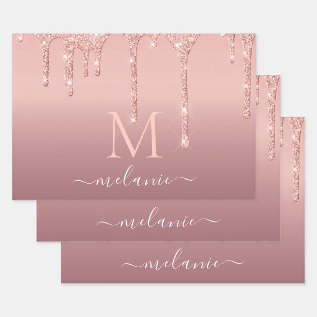 Personalised Name and Letter Wrapping Paper Sheets (Set)