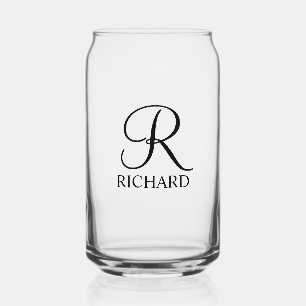 Personalised Name and Monogram Can Glass