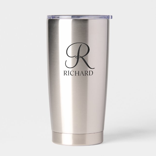 Personalised Name and Monogram Insulated Tumbler (Left)