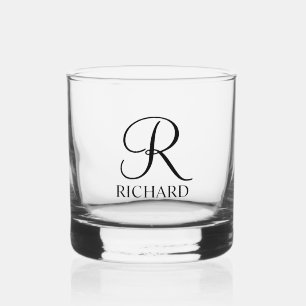Personalised Name and Monogram Whiskey Glass