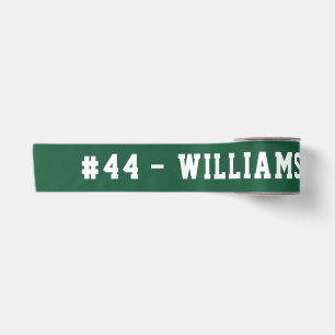 Personalised Name and Number Homecoming Green Satin Ribbon
