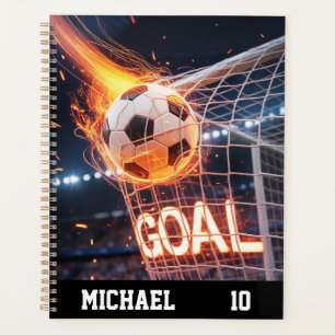 Personalised Name And Number Soccer Ball Football Planner