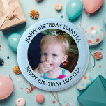 Personalised Name and Photo Birthday   6 Cm Round Badge<br><div class="desc">Happy Birthday to you,  add name and photo to this personalised birthday boy or girl button.</div>