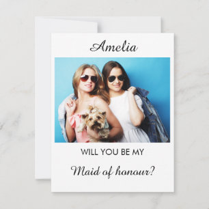 Personalised name and Photo Bridesmaid Proposal Thank You Card