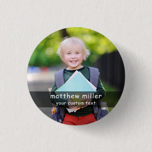 Personalised Name and Photo School Button