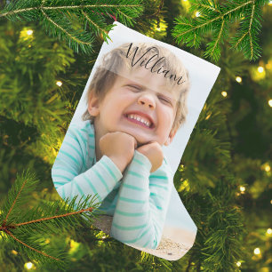 Personalised Name and Photo Small Christmas Stocking