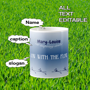 Personalised name and text rowing coffee mug