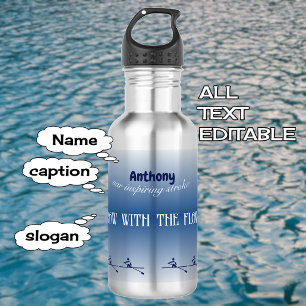 Personalised name and text rowing crew 532 ml water bottle