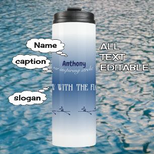Personalised name and text rowing thermal tumbler