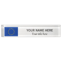 Personalised name and title European Union EU flag
