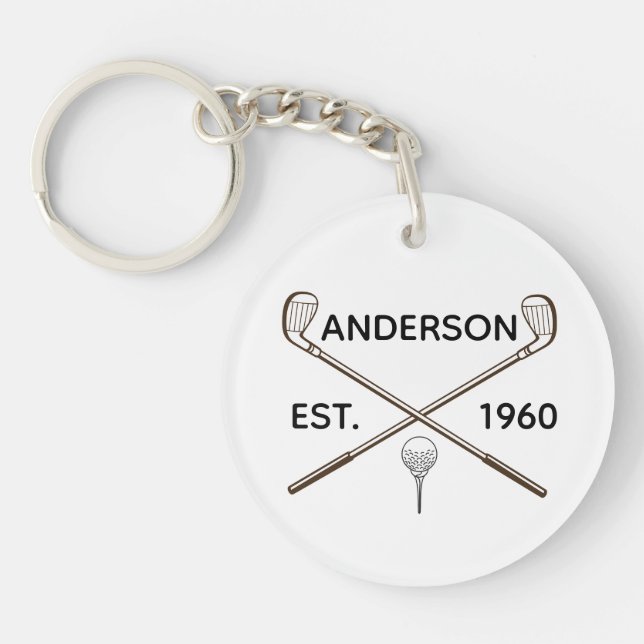Personalised Name and Year  Key Ring (Front)