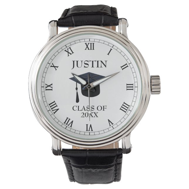 Personalised Name and Year Tassel Graduation Watch (Front)