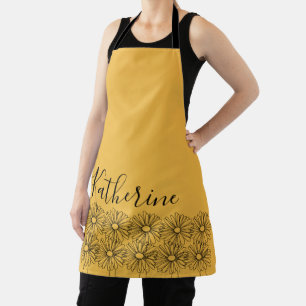 Personalised name April daisy Birth Flower Apron