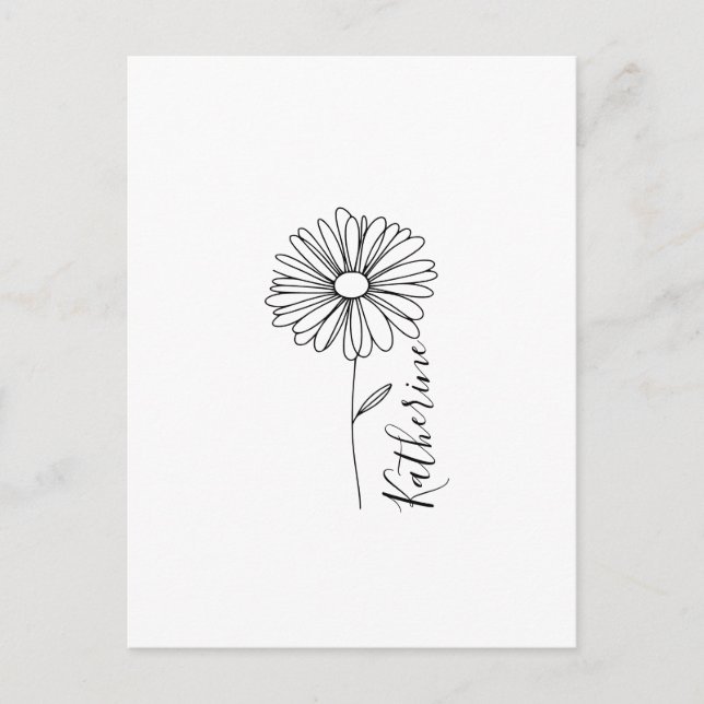 Personalised name April daisy Birth Flower Postcard (Front)