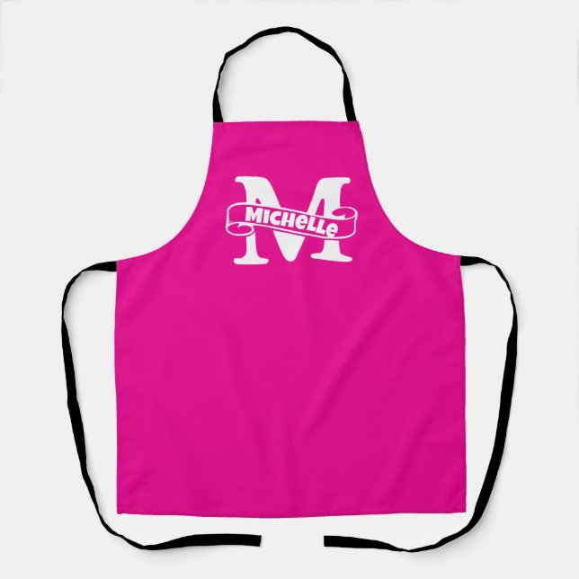 Personalised Name Apron - Custom Monogram Kitchen  (Front)