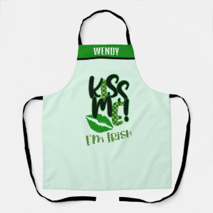 Personalised Name Aprons, Funny Kiss Me I'm Irish Apron