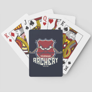 Personalised NAME Archery Sports Recurve Bow Arrow Playing Cards