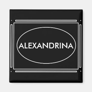 Personalised Name Art Deco Gift Magnet