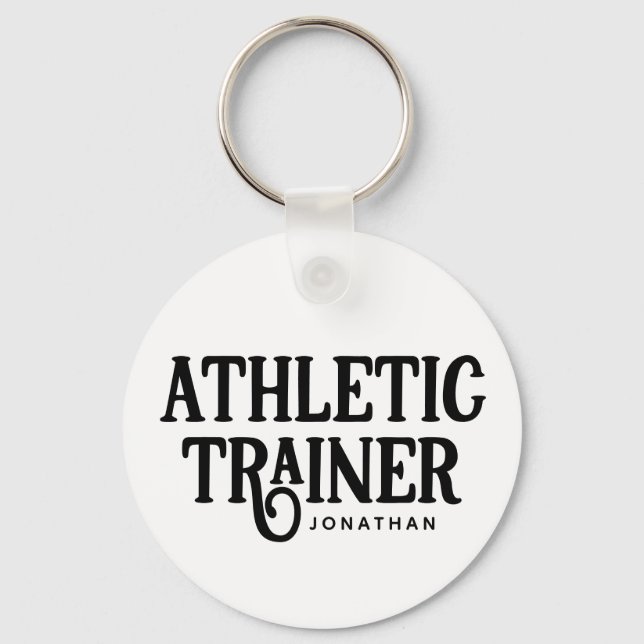 Personalised Name Athletic Trainer AT Key Ring (Front)