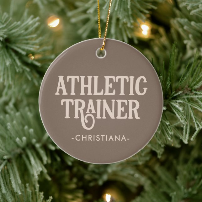 Personalised Name Athletic Trainer Ceramic Ornament (Tree)
