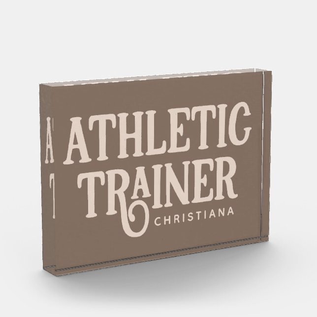 Personalised Name Athletic Trainer Photo Block (Left)