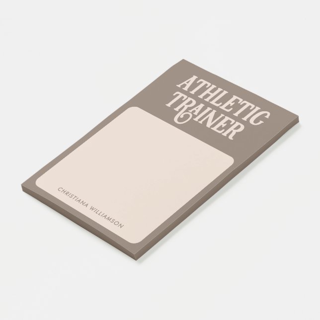 Personalised Name Athletic Trainer Post-it Notes (Angled)