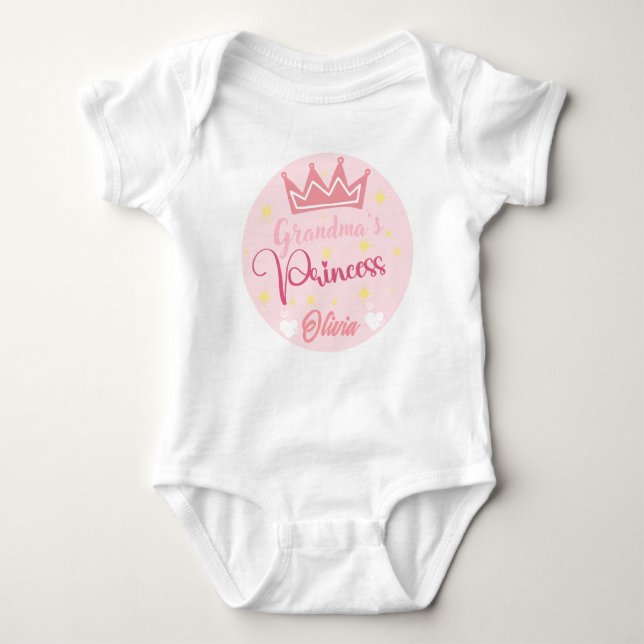 Personalised name Baby Bodysuit/grandma's princess Bodysuit (Front)