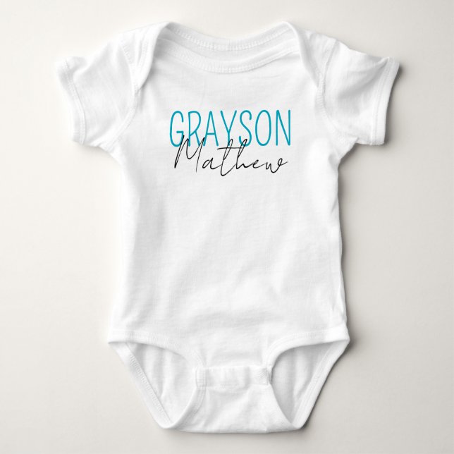 Personalised Name Baby Boy custom - Personalised  Bodysuit (Front)