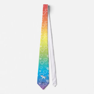 Personalised name baby unicorn rainbow hearts tie