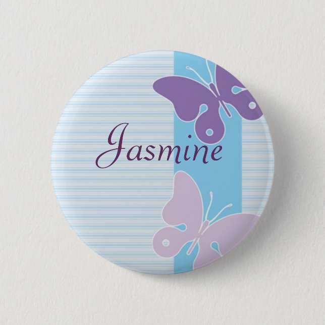 Personalised Name Badge - Butterflies (Front)