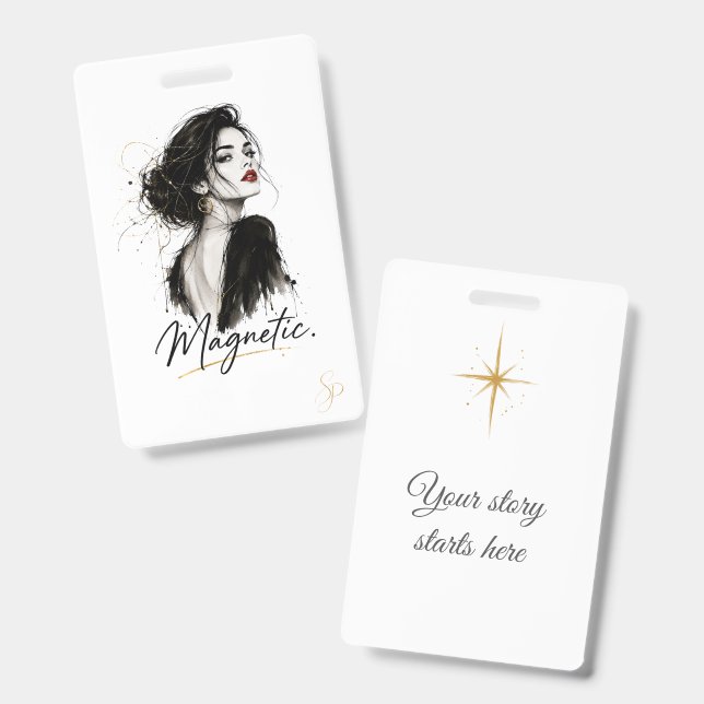 Personalised Name Badge | Magnetic Vertical ID Badge (Front & Back)