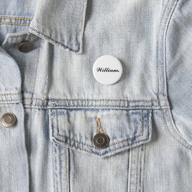 Personalised Name Badge Style Pinback Button (In Situ)