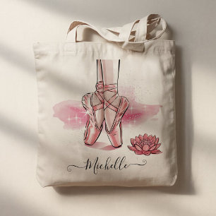 Personalised Name Ballet Ballerina Shoes Dance     Tote Bag