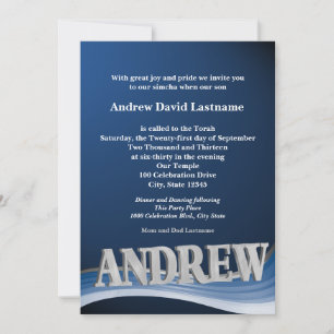 Personalised Name Bar Mitzvah Invitation