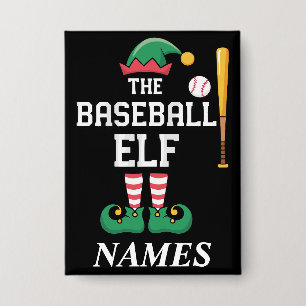 Personalised Name Baseball Elf Family Matching 
