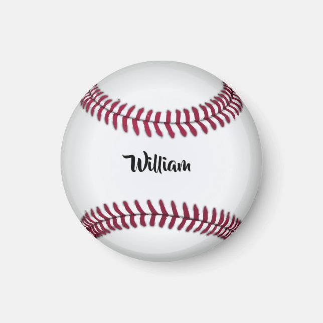 Personalised Name Baseball Magnet (Front)