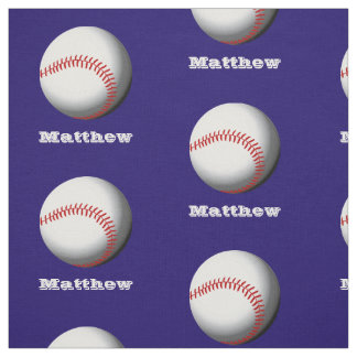 Personalised Name Baseball Pattern Fabric