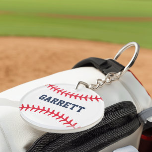 Personalised Name Baseball Stitching Key Ring