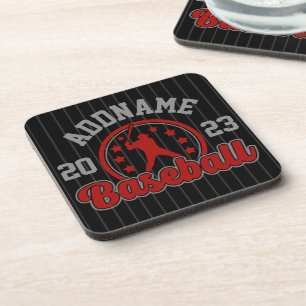 Personalised NAME Baseball Team Player Game Coaster