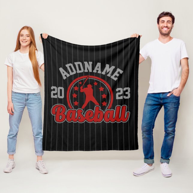 Personalised NAME Baseball Team Player Game Fleece Blanket (In Situ)