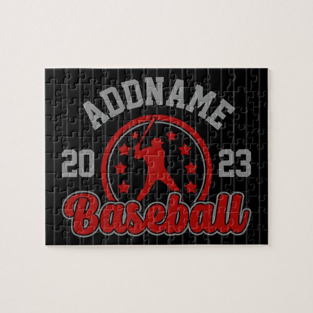 Personalised NAME Baseball Team Player Game Jigsaw Puzzle (Horizontal)