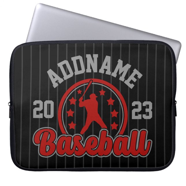 Personalised NAME Baseball Team Player Game Laptop Sleeve (Front)