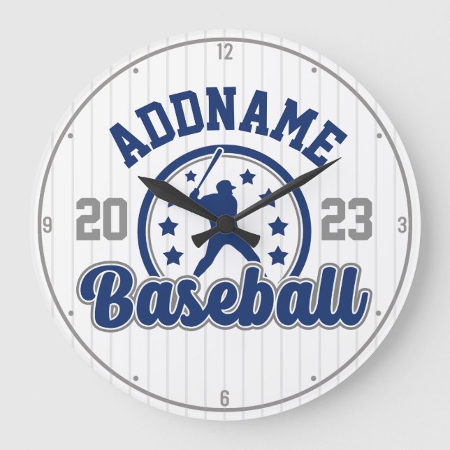 Personalised NAME Baseball Team Player Game Large Clock (Front)