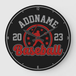 Personalised NAME Baseball Team Player Game Large Clock