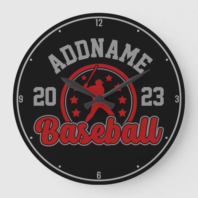 Personalised NAME Baseball Team Player Game Large Clock (Front)