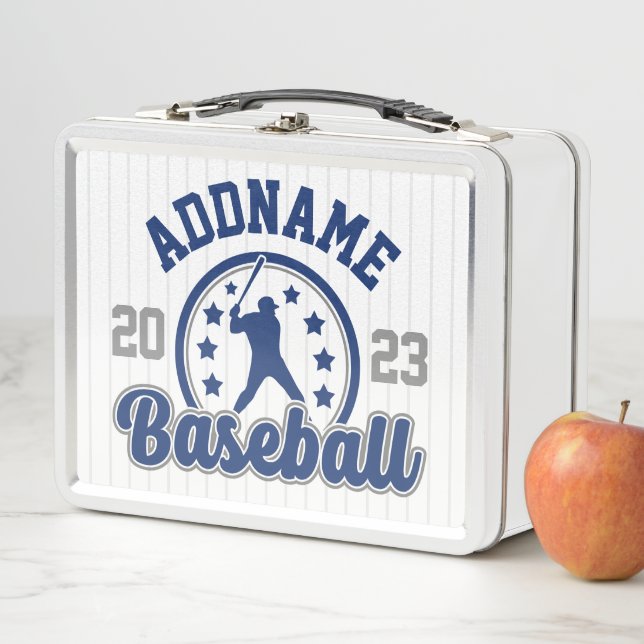 Personalised NAME Baseball Team Player Game Metal Lunch Box (In Situ)