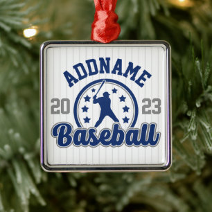 Personalised NAME Baseball Team Player Game Metal Ornament